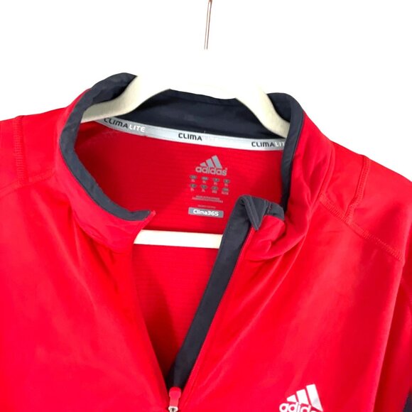 Adidas Clima365 Mens Red Black Pullover Jacket XL ClimaLite Long Sleeve Oversize - Picture 3 of 11